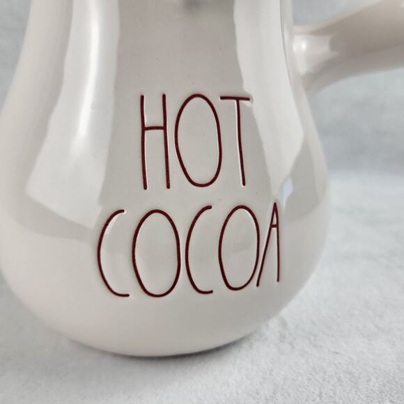 Rae Dunn By Magenta Hot Cocoa Ceramic Hot Chocolate Pouring Pot Red Lettering - Picture 6 of 9